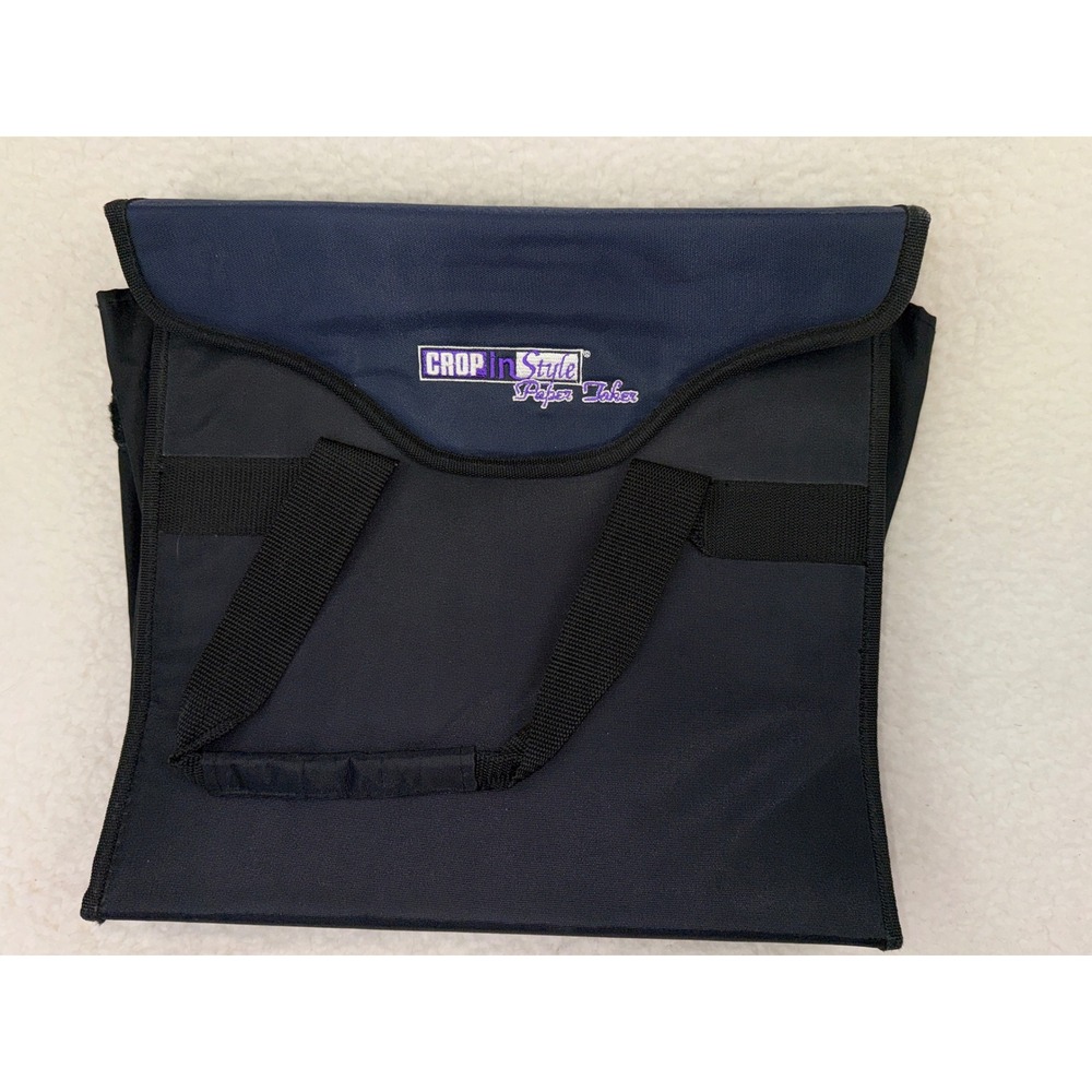 Crop In Style Paper Taker 12x12 Scrapbook Paper Storage Organizer Bag Navy Black